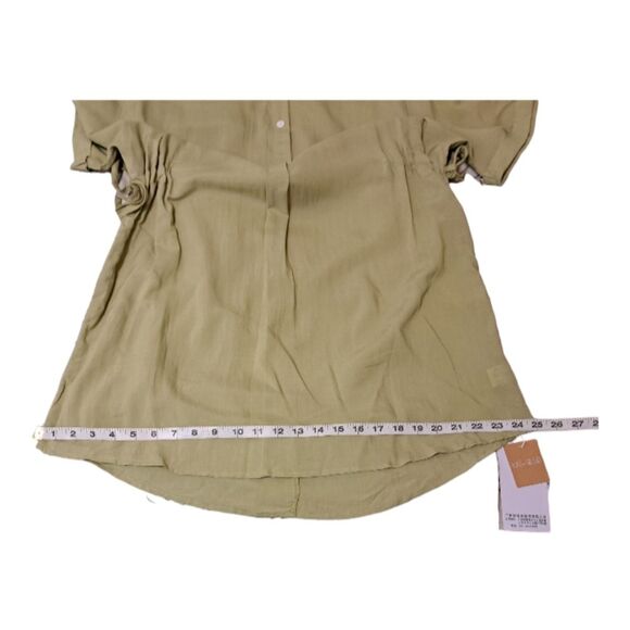 M-93 Women's Tunic Shirt Dress #1920502TL7869 Drawstring Side Green Size O/S - Picture 10 of 14